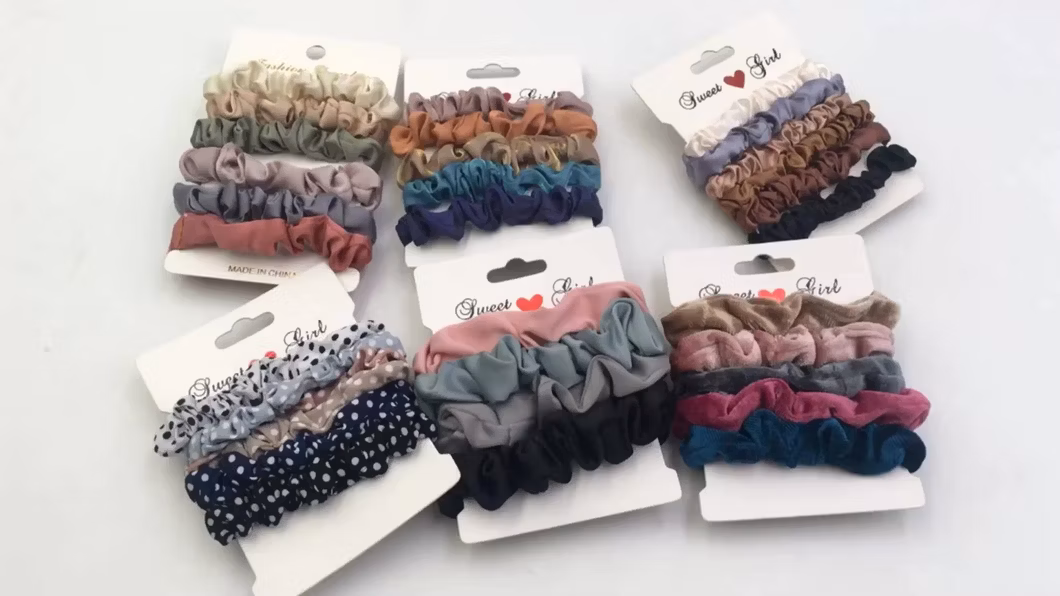 Elastic Silk Satin Scrunchies Set Pack Velvet Scrunchies Hair Decoration Hair Bands for Girls Kids