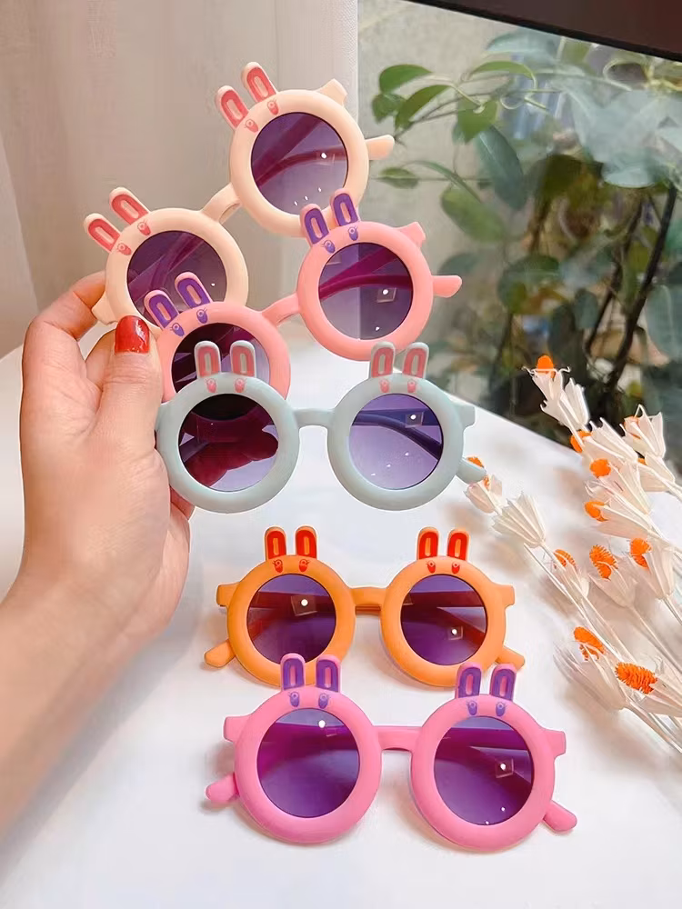 Children Cute Cartoon Sunglasses UV400 Girls Boys Retro Round Frame Sunglasses Outdoor Baby Shade Glasses Eyewear Children