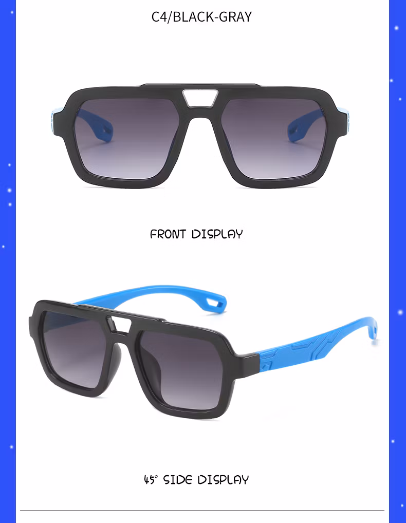 Double Bridge Kids PC Sunglasses UV 400 Children&prime;s Fashion Oculos De Sol