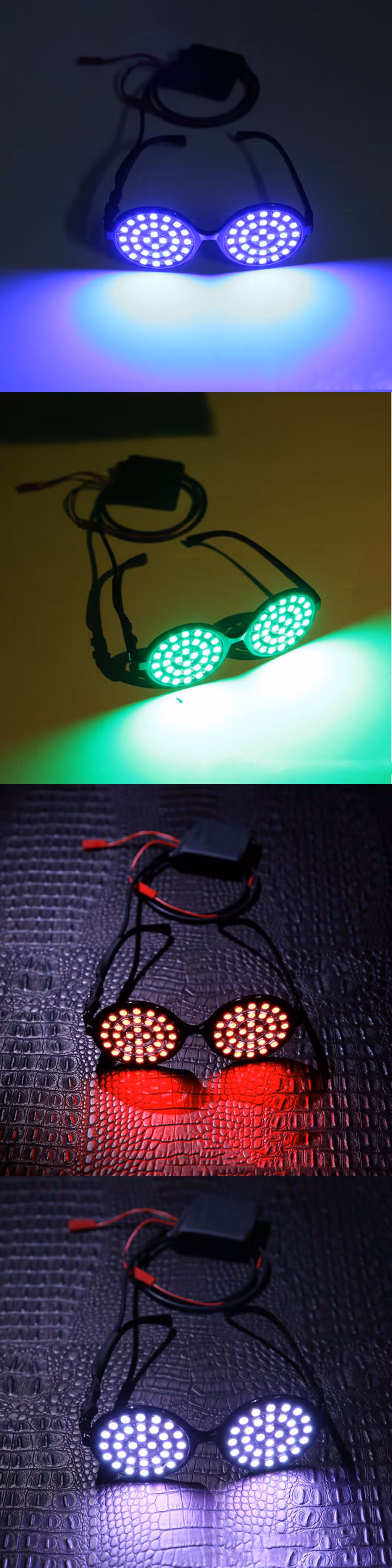 Bright Light Safety Light up Multicolor LED Flashing Glasses