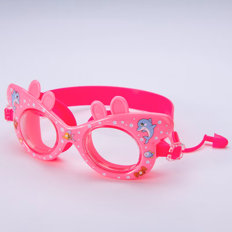 Child Cartoon Pig Swimming Suit Goggles Nose Clip Ear Plugs Case Waterproof No Leaking Anti-Fog Swimming Set for Youth Kids Glasses