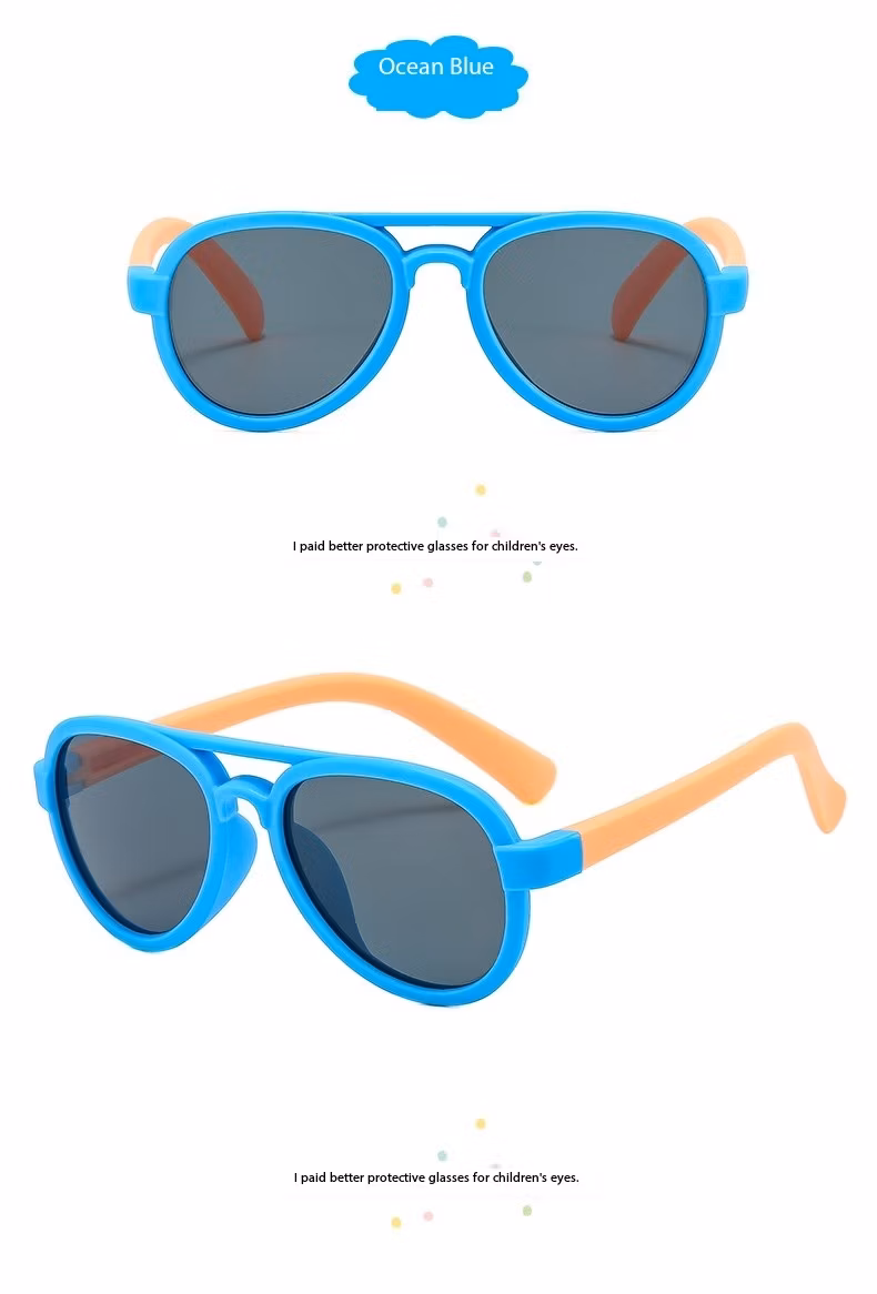 New Fashion Pilot Shape Tpee Baby Sunglasses with Tac Polarized Lens