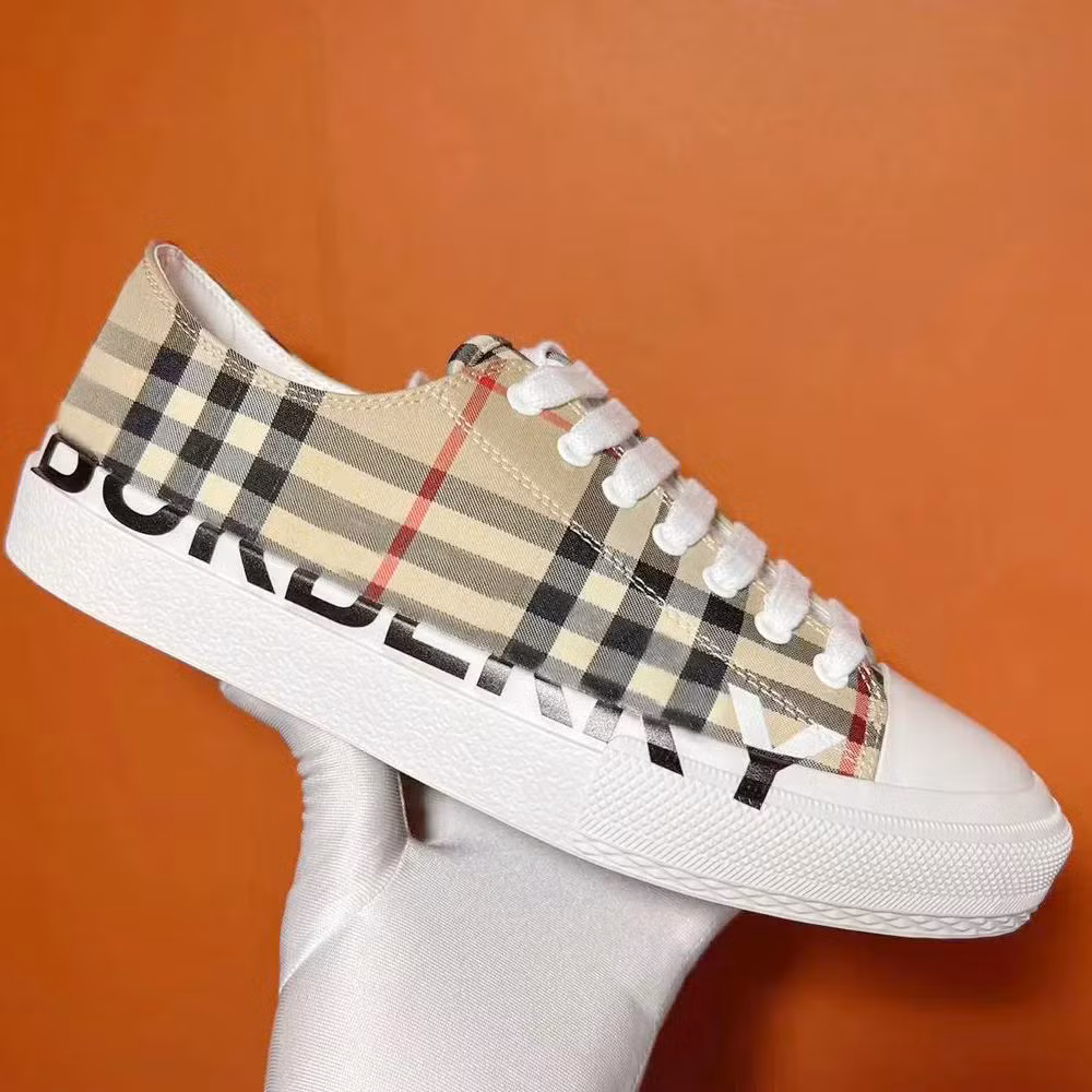 Designers Sneakers Print Check Trainer Men Casual Shoes Platform Trainers Striped Sneaker Printed Lettering Plaid Vintage Women Shoe with Box