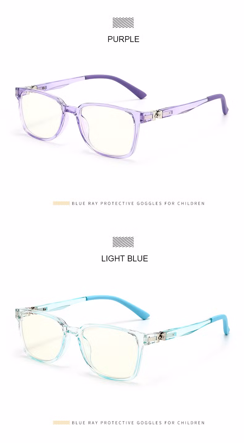 2023 Ready to Ship Amazon OEM Logo UV400 Tr90 Computer Anti Glare Kids Blue Light Blocking Glasses for Children
