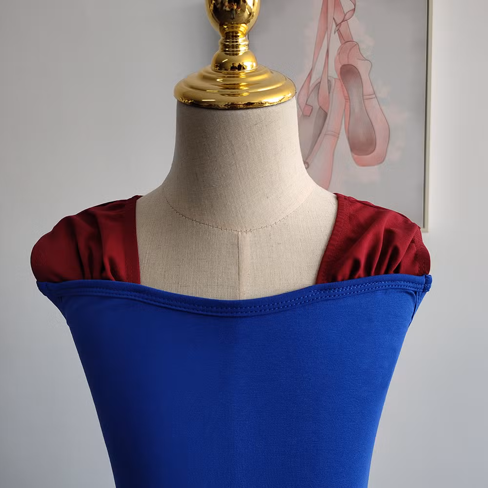 2024 Summer New Arrivals Hot Sales Nylon Spandex Velvet Strap Navy Blue Dance Ballet Leotards for Kids Girls