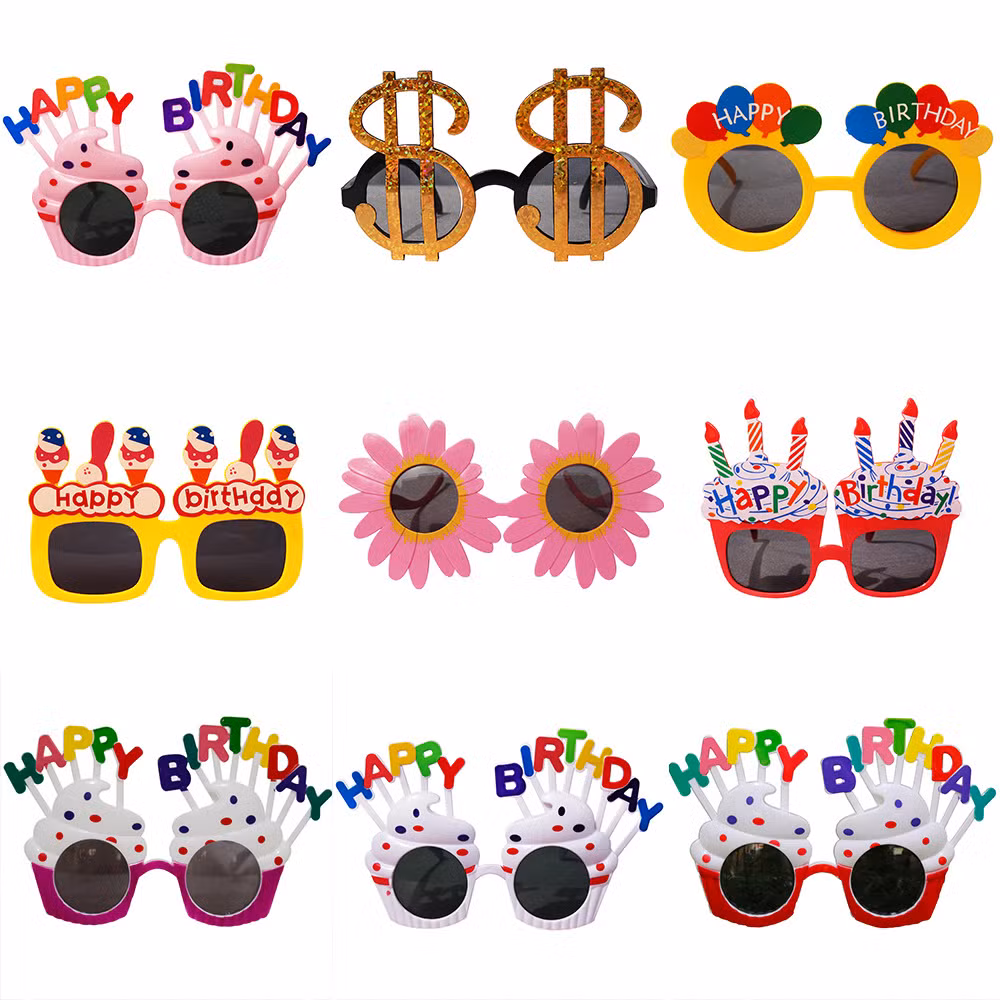 2024 PC Decorative Glasses Disposable Glasses Supplies Wholesale Happy Birthday China Factory Price Party Sunglasses Sp700008
