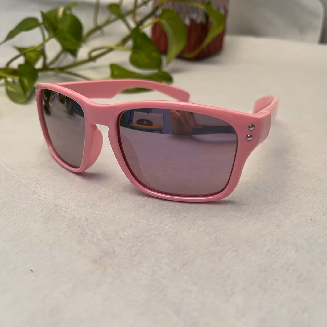 Polarized Kid Sunglasses in Pink Rubber Frame with Tac Lens