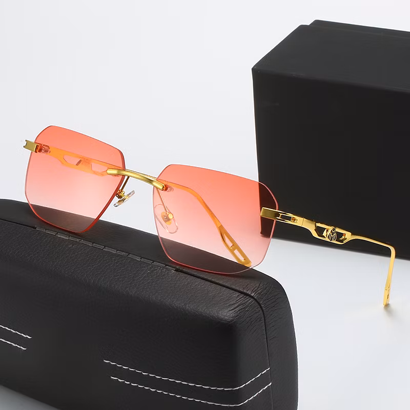 New Fashion Luxury Small Square Frameless Sunglass Brand Designer Sunglasses for Men Women