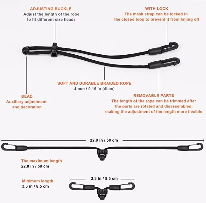 Durable Round Cord Adjustable Lanyard with Safety Breakaway Buckle
