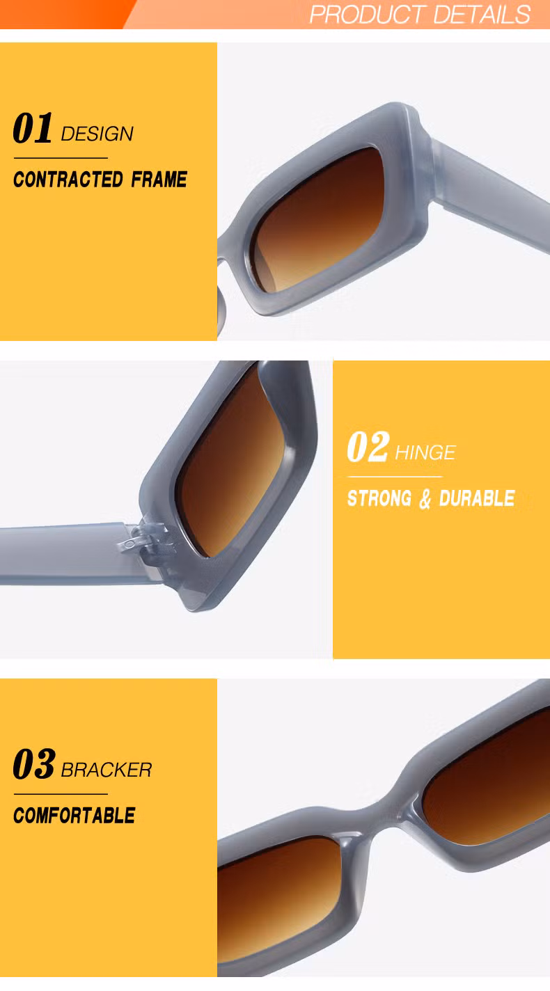 2024 New Colorful Square Retro Small Frame Trendy Personalized Hip-Hop Fashionable Sunglasses for Men and Women