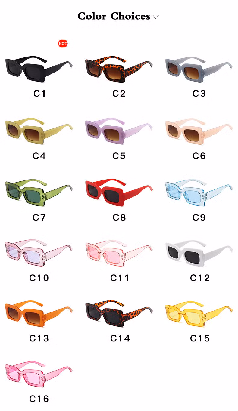 2024 New Colorful Square Retro Small Frame Trendy Personalized Hip-Hop Fashionable Sunglasses for Men and Women