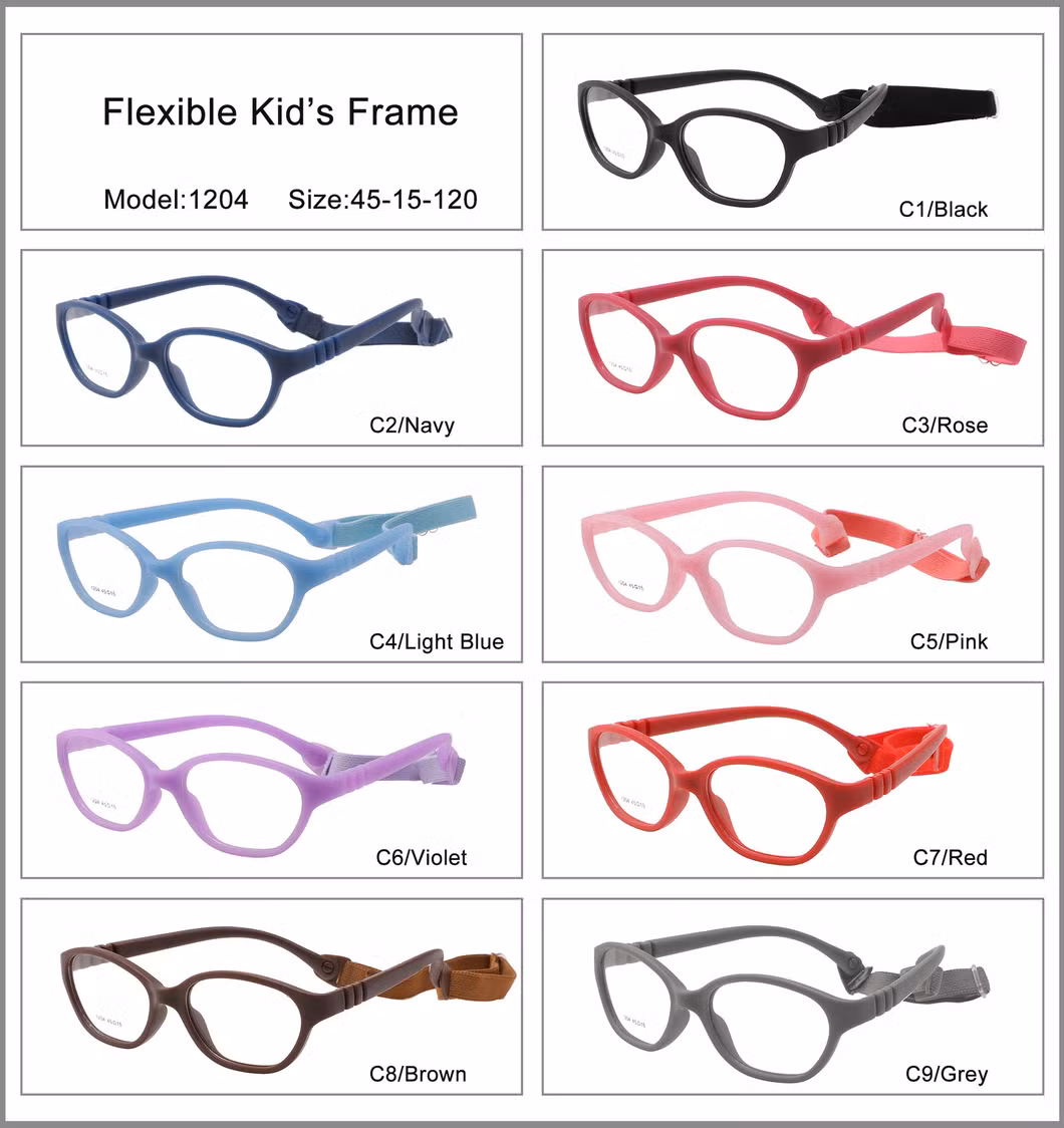 Wholesale Flexible Colorful Hot Sell Glasses Children Kids Optical Frame Fashion Eyewear Reading Glasses with Head Strap