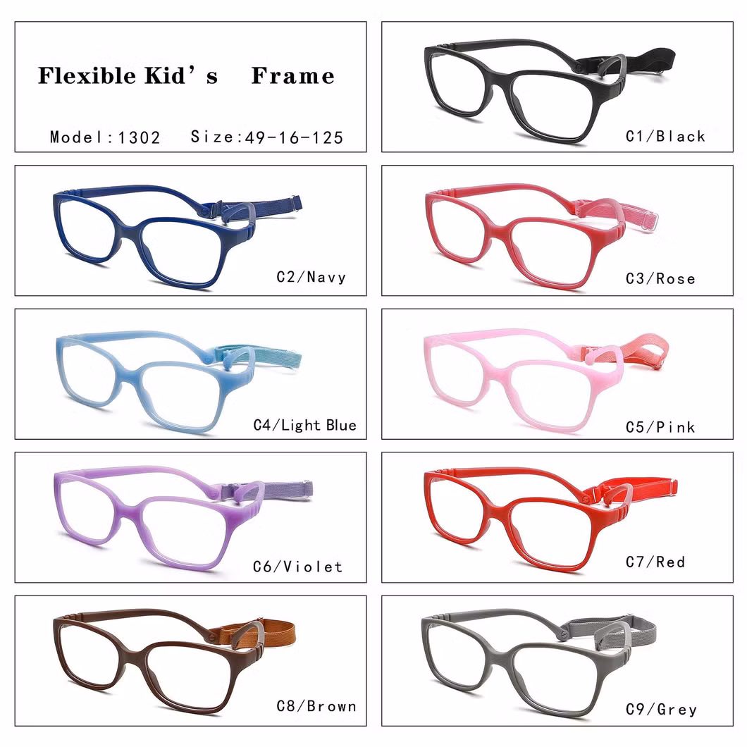Wholesale Flexible Colorful Hot Sell Glasses Children Kids Optical Frame Fashion Eyewear Reading Glasses with Head Strap