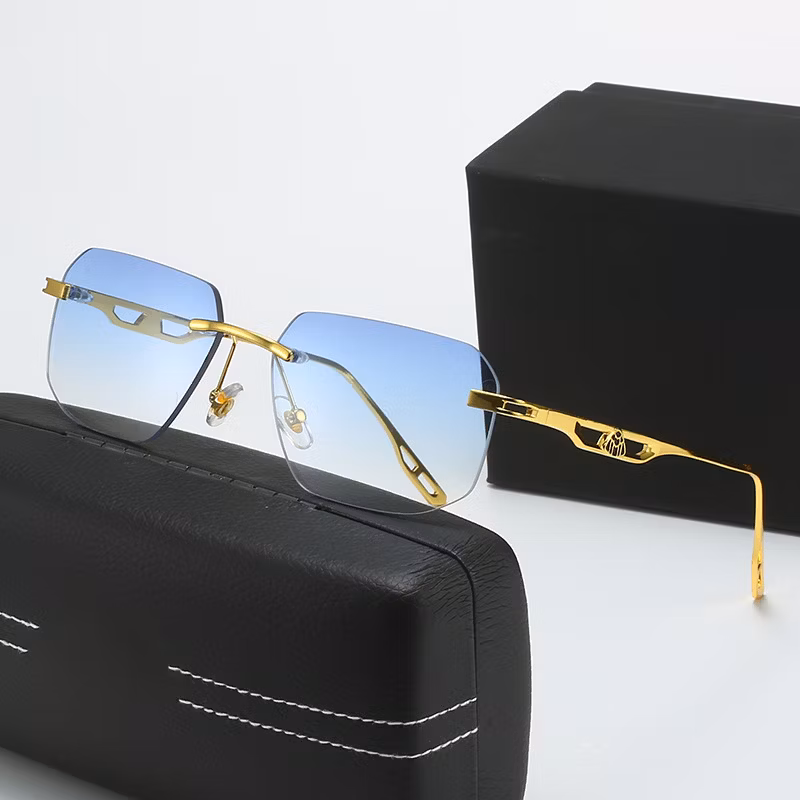 New Fashion Luxury Small Square Frameless Sunglass Brand Designer Sunglasses for Men Women