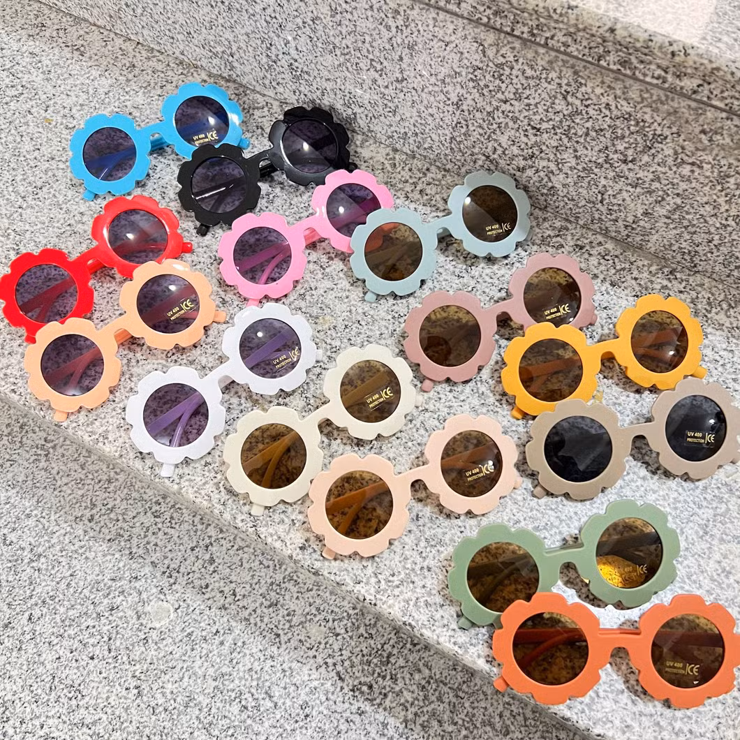 Sunglasses for Kids Round Flower Cute Glasses UV 400 Protection Children Girl Boy Gifts