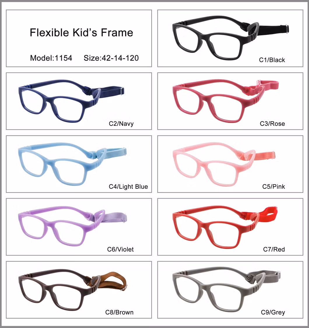 Wholesale Flexible Colorful Hot Sell Glasses Children Kids Optical Frame Fashion Eyewear Reading Glasses with Head Strap