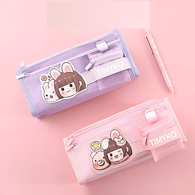 Moka High Capacity Ins Style Canvas Pencil Case Oxford Pencil Bags Coin Purse for Children Kids Girls Study School