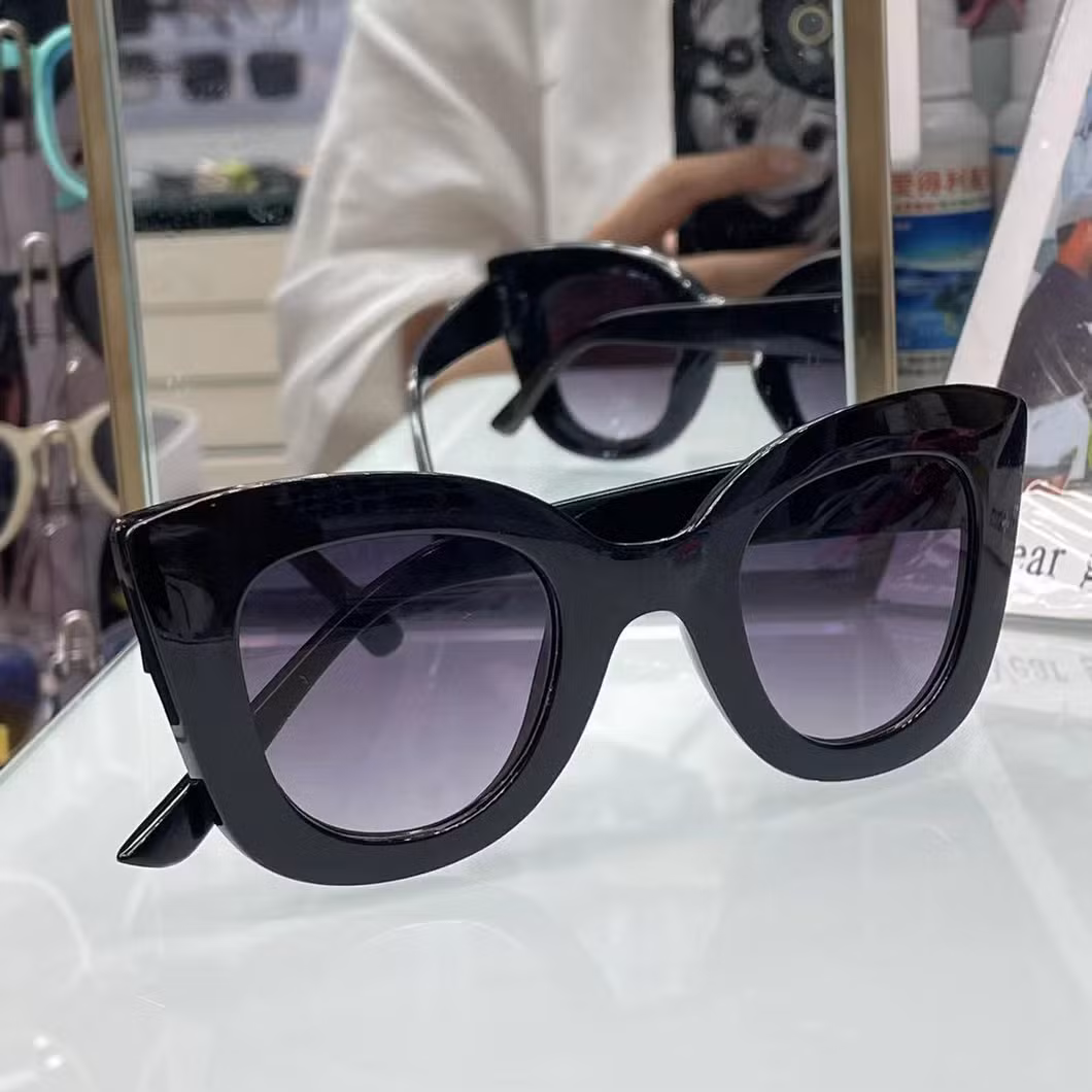 Gradient Lens Children&prime;s Cat Eye Sunglasses Kids Girls Cute Baby Eyeglasses Round Floral Print Eyewear Child Glasses