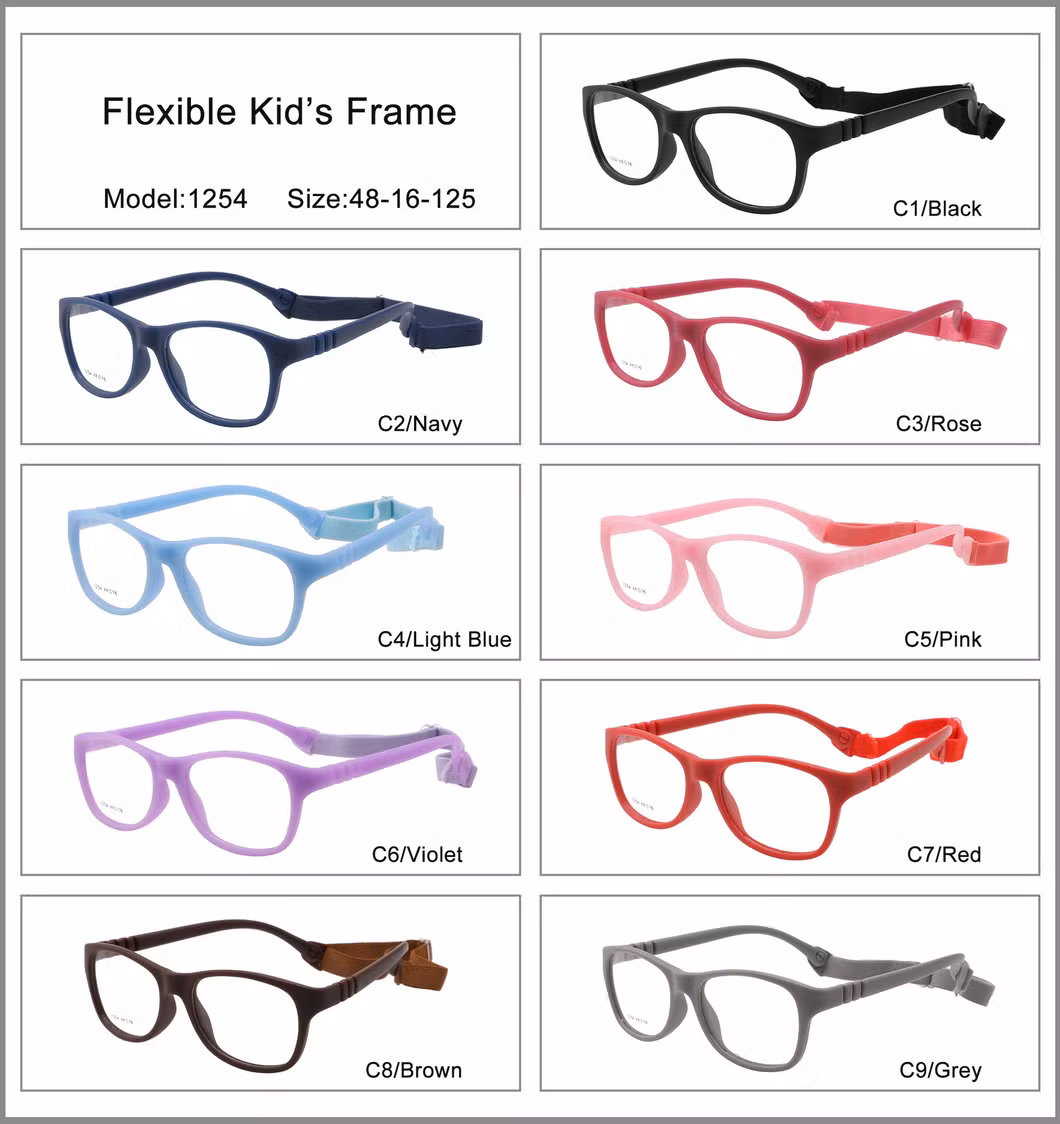 Wholesale Flexible Colorful Hot Sell Glasses Children Kids Optical Frame Fashion Eyewear Reading Glasses with Head Strap