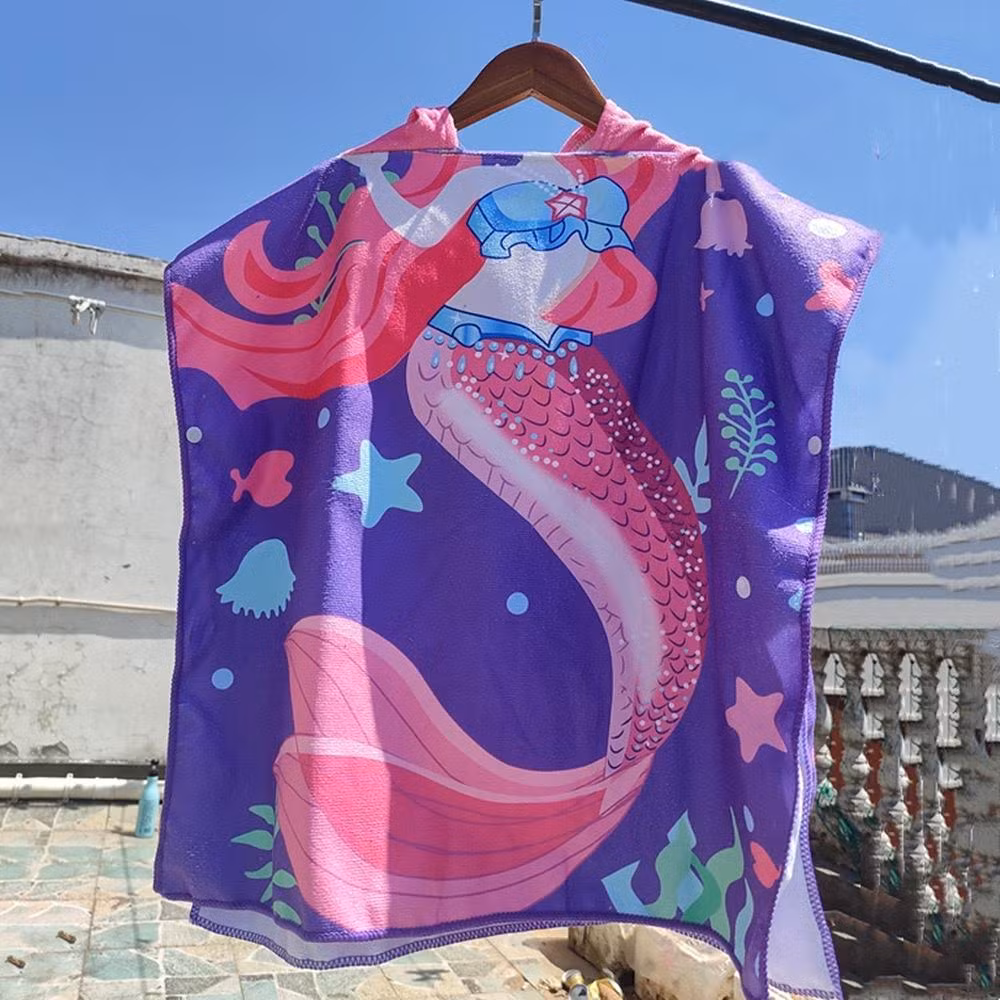 Swimming Pool Mermaid Bath Set for Kids and Adults Hooded Poncho Towel for Women Super Soft and Absorbent Microfiber Bl19867