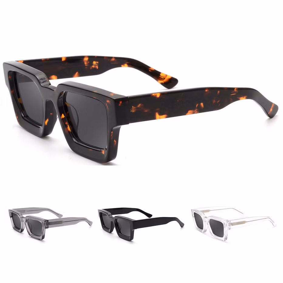 2024 New Colorful Square Retro Small Frame Trendy Personalized Hip-Hop Fashionable Sunglasses for Men and Women