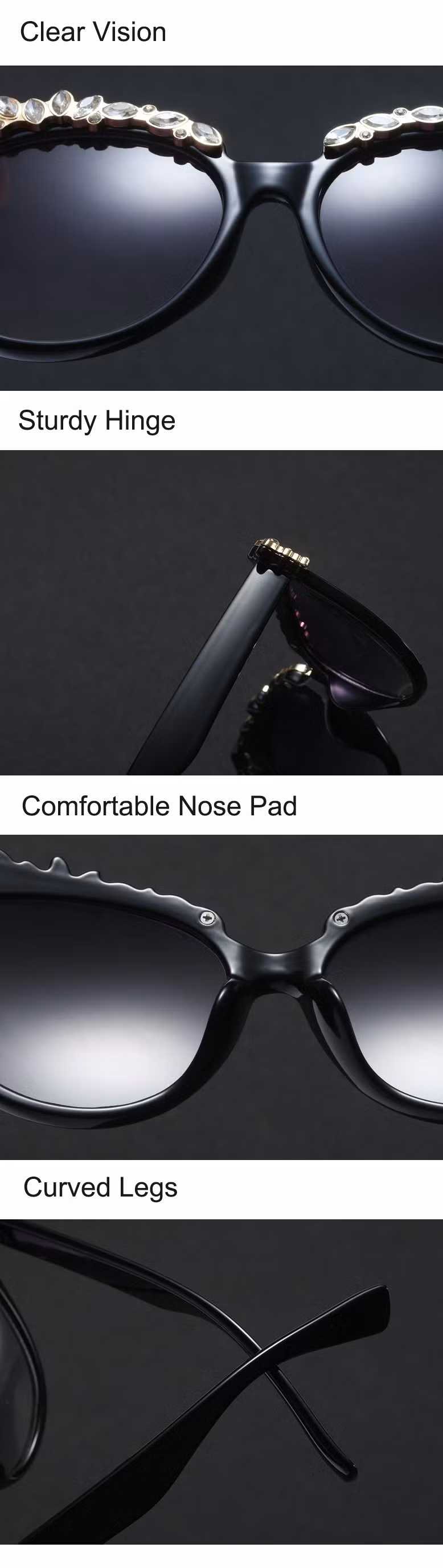 Kids Sun Glasses Hot Selling Retro Oversized Diamond Cat Eye Rhinestone Designer Sunglasses Eyeglasses Frames
