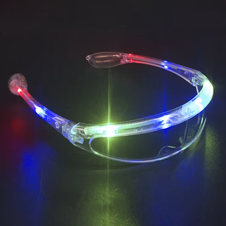 2024 New Design LED Sun glasses Party Glasses Glow in The Dark Luminous Glasses Acrylic Net Red Flash Cheer Sunglasses