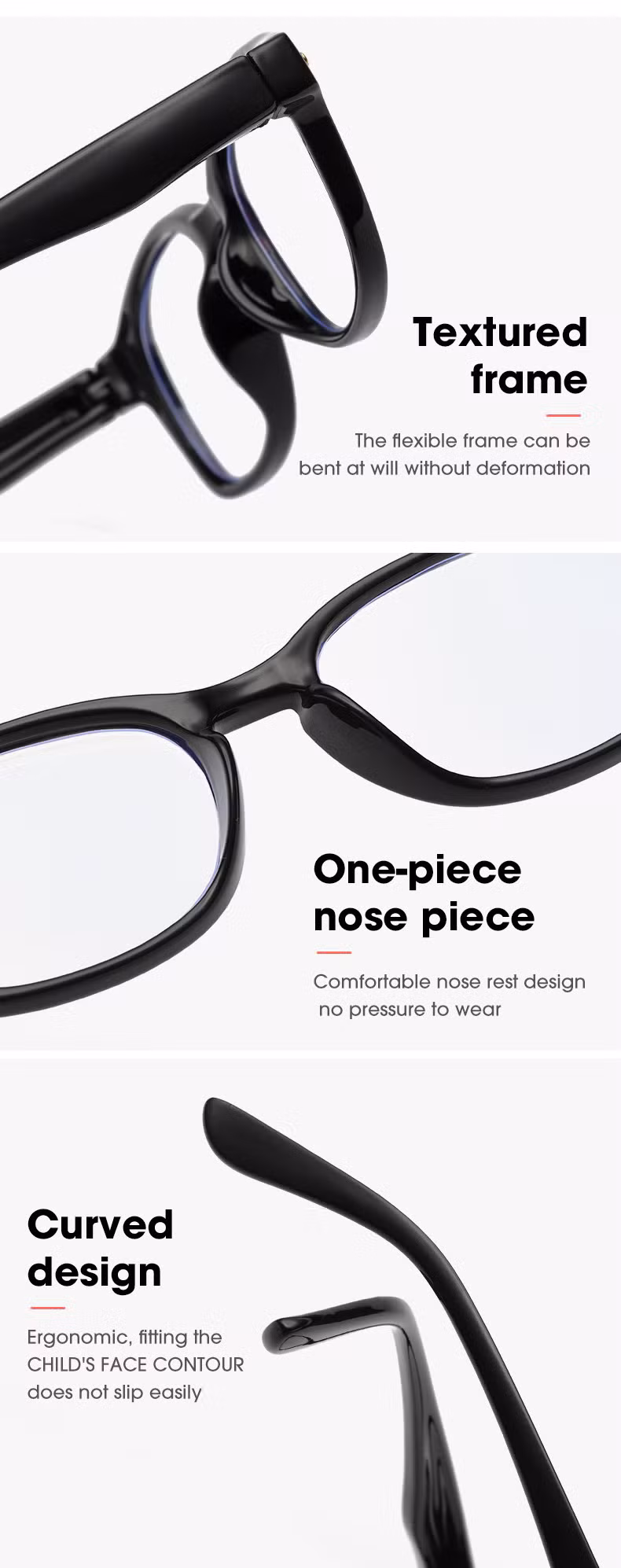 Ready to Ship Round Tr90 Flexible Silicone UV400 Kids Children Computer Anti Blue Light Blocking Glasses for Boys and Girls