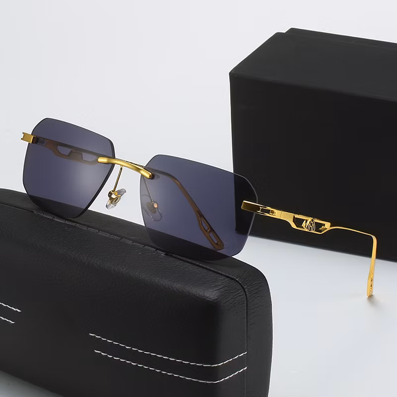 New Fashion Luxury Small Square Frameless Sunglass Brand Designer Sunglasses for Men Women