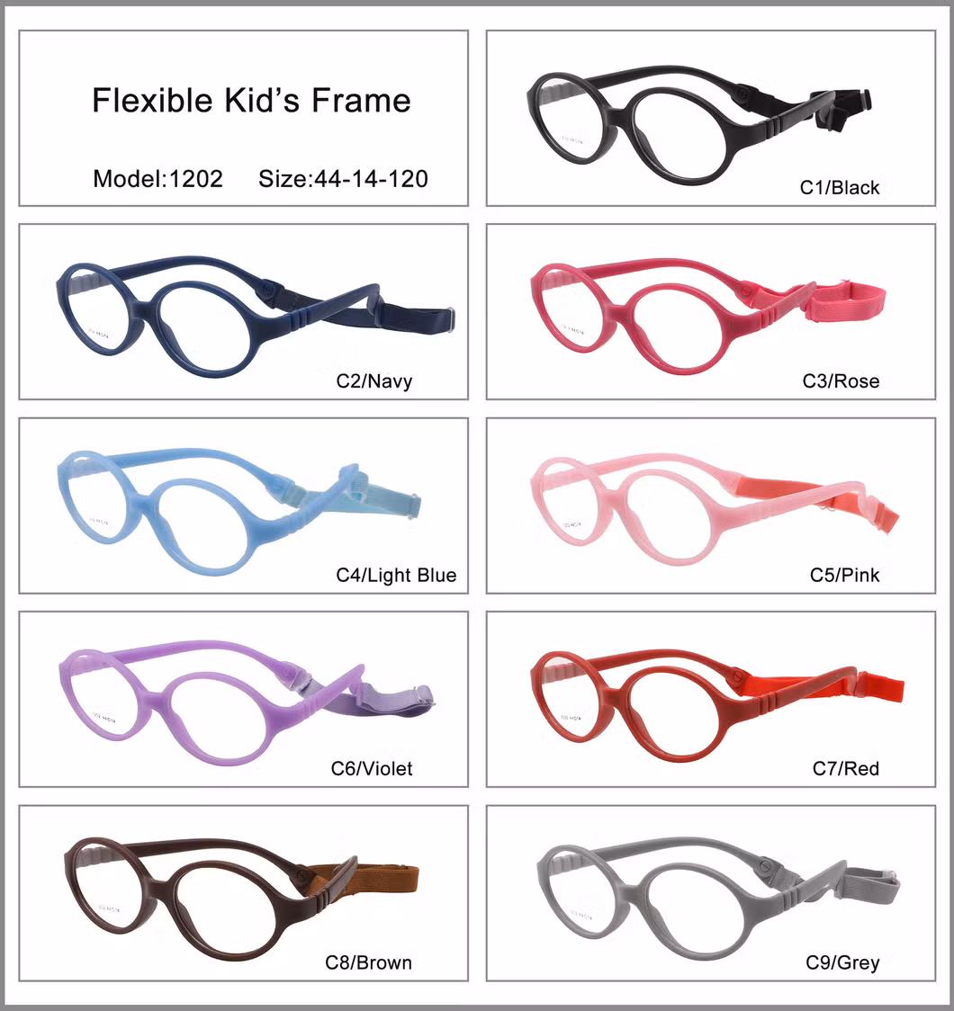 Wholesale Flexible Colorful Hot Sell Glasses Children Kids Optical Frame Fashion Eyewear Reading Glasses with Head Strap