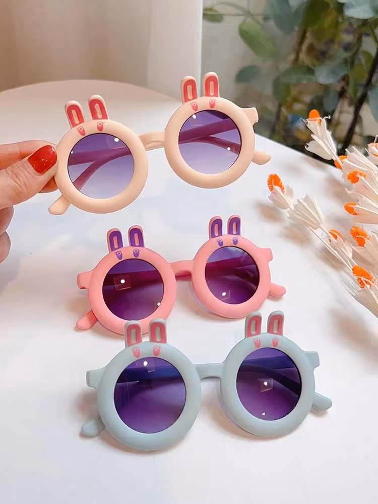 Children Cute Cartoon Sunglasses UV400 Girls Boys Retro Round Frame Sunglasses Outdoor Baby Shade Glasses Eyewear Children