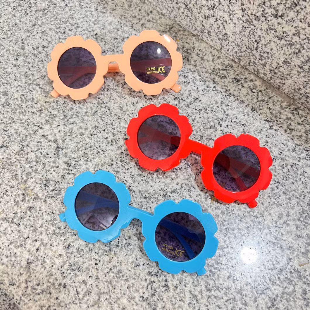 Sunglasses for Kids Round Flower Cute Glasses UV 400 Protection Children Girl Boy Gifts