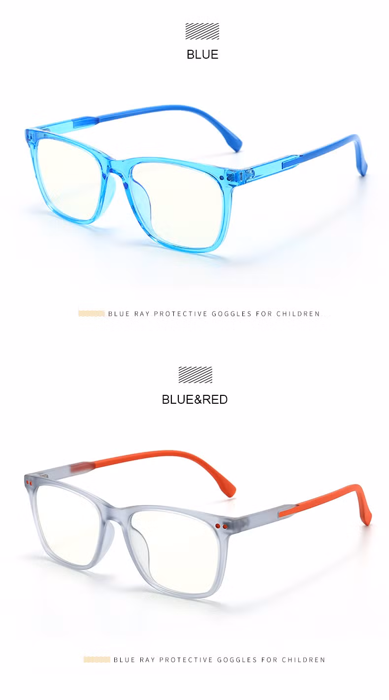 Ready to Ship in Stock Fast Dispatch 2023 Custom Logo Unisex UV400 Filter Kids Tr90 Flexible Computer Gaming Blue Light Blocking Glasses for Children