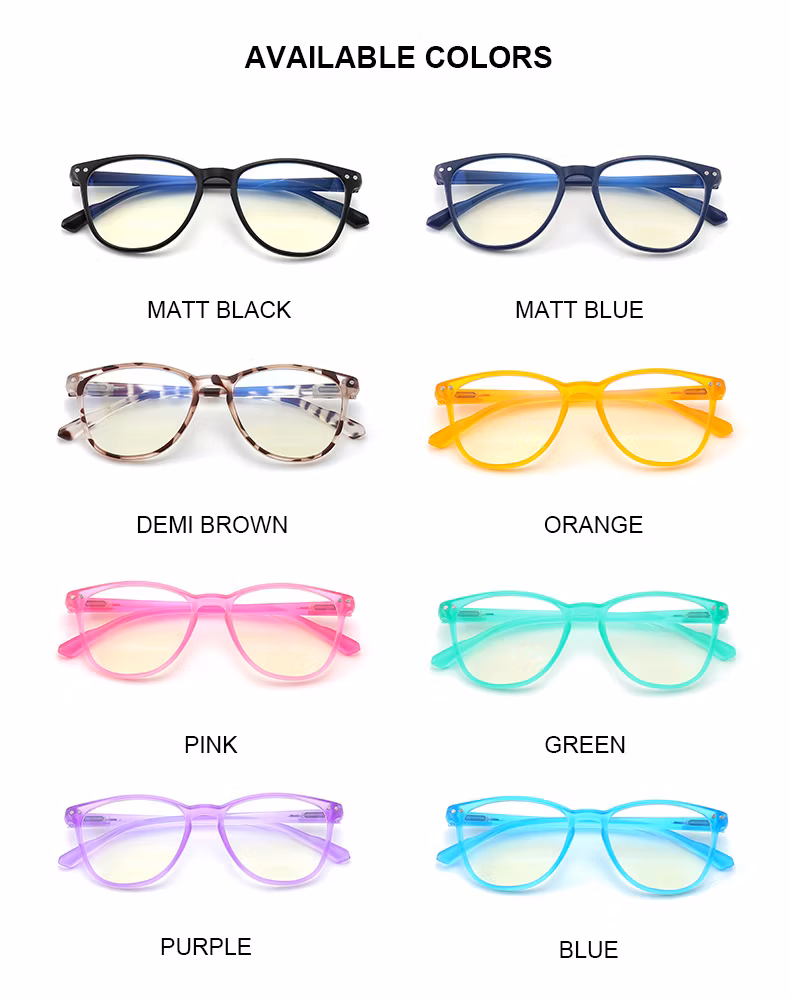 2023 Fashion Custom Logo Anti Glare Radiation Blue Ray Tr90 Optical Frame Flexible Spring Hinge Computer Kids Blue Light Blocking Glasses for Children
