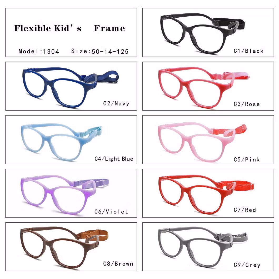 Wholesale Flexible Colorful Hot Sell Glasses Children Kids Optical Frame Fashion Eyewear Reading Glasses with Head Strap