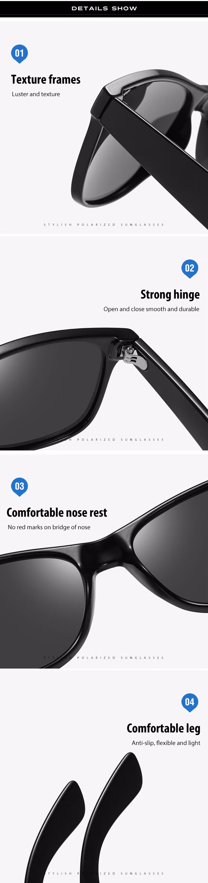 Ready to Ship New Arrive Hot Selling Colorful PC Retro Fashion Polarized Sunglasses for Man and Women Wholesale