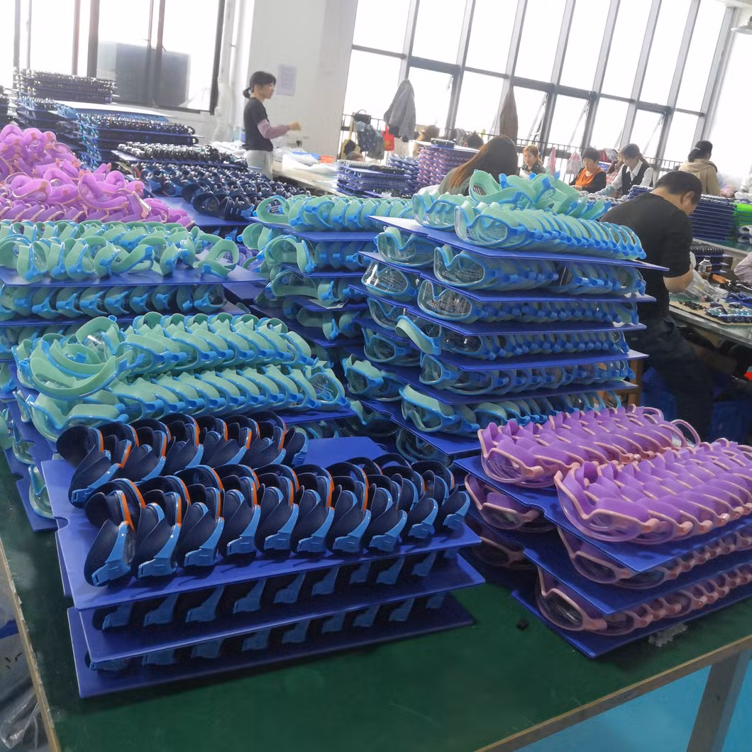 Children&prime;s Swimming Glasses Silicone Glue Anti-Fog Electroplating One-Piece Student Swimming Glasses