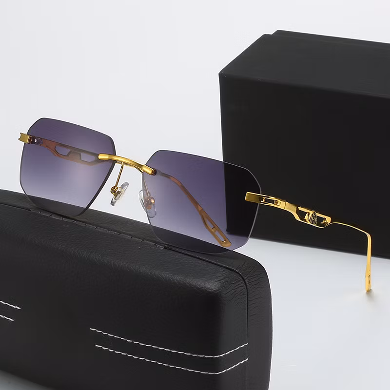 New Fashion Luxury Small Square Frameless Sunglass Brand Designer Sunglasses for Men Women