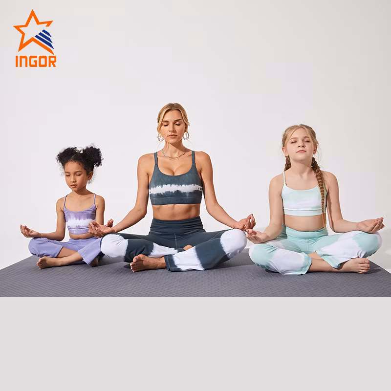 Ingorsports Kids Tie Dye Activewear Bra Soft Bottom Elastic Band for Kids Sports Running Yoga Athletic Fitness Wear Girl&prime;s Swimsuit