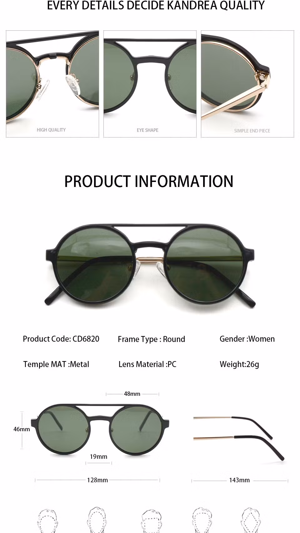 2023 Stylish Trend Metal Sunglasses Frame High End Optical Frame Circular Metal Optical Frame Clip on for Men and Woman