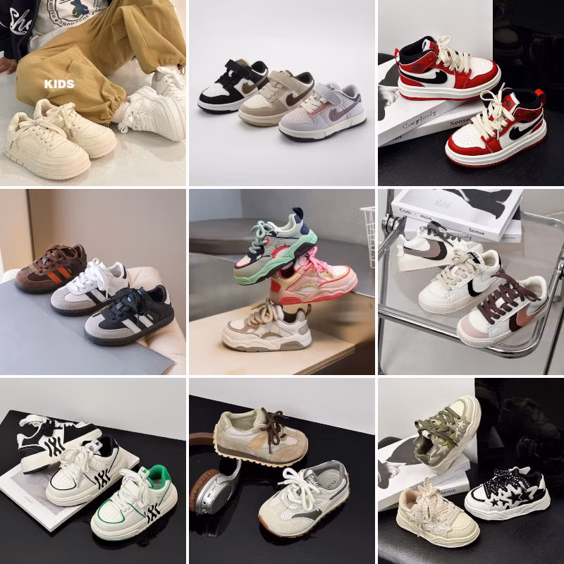 Children&prime;s Sakteboard Casual Shoes 2024 Spring New Kids Sneaker