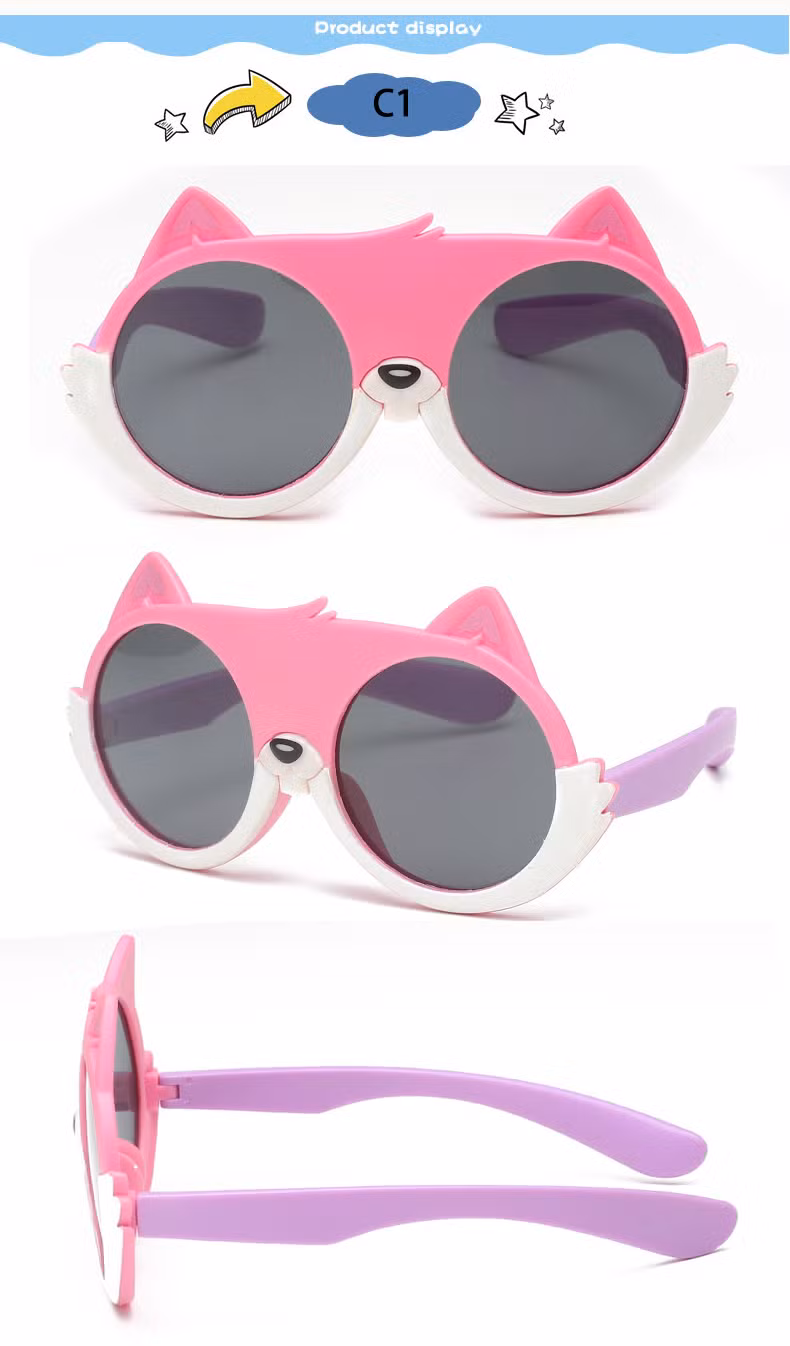 2022 Best Selling Hot Popular Trendy High Quality Cute Animals Kids Eyewear Children Custom Logo Tac UV400 Polarized Lenses Fashion Sunglasses