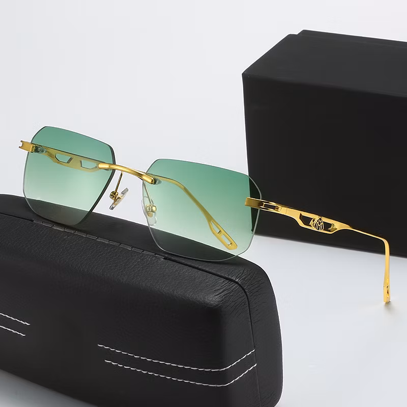 New Fashion Luxury Small Square Frameless Sunglass Brand Designer Sunglasses for Men Women