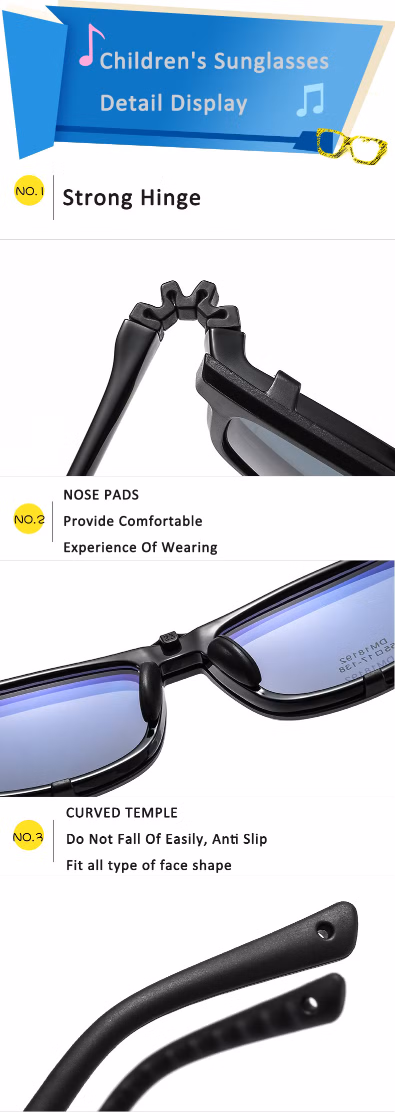 2023 Wholesale Boy Girls Ultem UV400 Tac Polarized Lens Pink Round Magnifying Clip on Sunglasses Kids Children