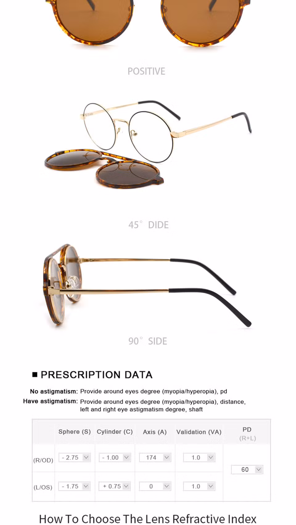 2023 Stylish Trend Metal Sunglasses Frame High End Optical Frame Circular Metal Optical Frame Clip on for Men and Woman