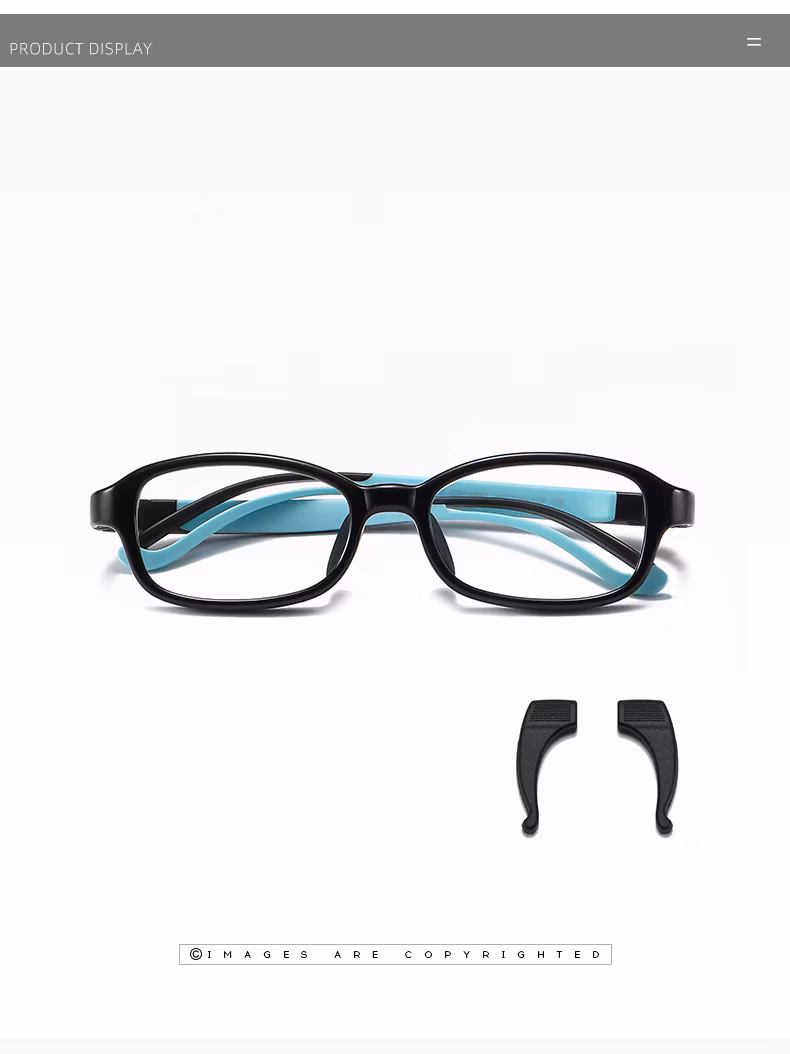 2021 New Children&prime; S Anti-Blue Light Glasses Boys and Girls Flat Mirror Super Elastic Silicone Temples Can Be Equipped with Myopia