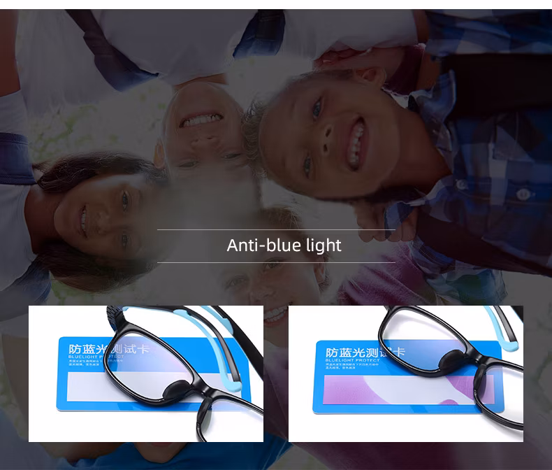 2021 New Children&prime; S Anti-Blue Light Glasses Boys and Girls Flat Mirror Super Elastic Silicone Temples Can Be Equipped with Myopia