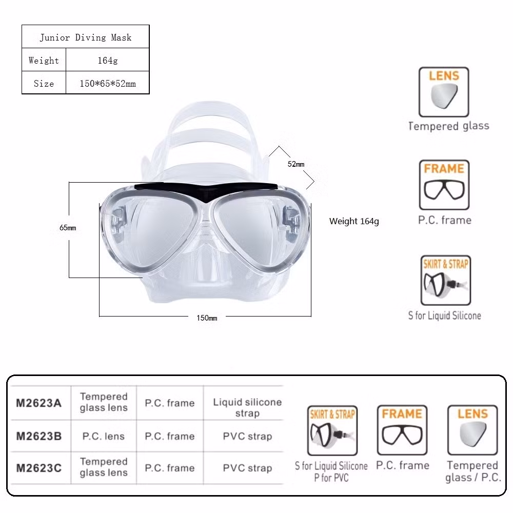 Kids Snorkel Set Junior Snorkel Gear Snorkel Set Silicone Scuba Diving Glasses for Scuba Diving Training for Boys and Girls Bl23475