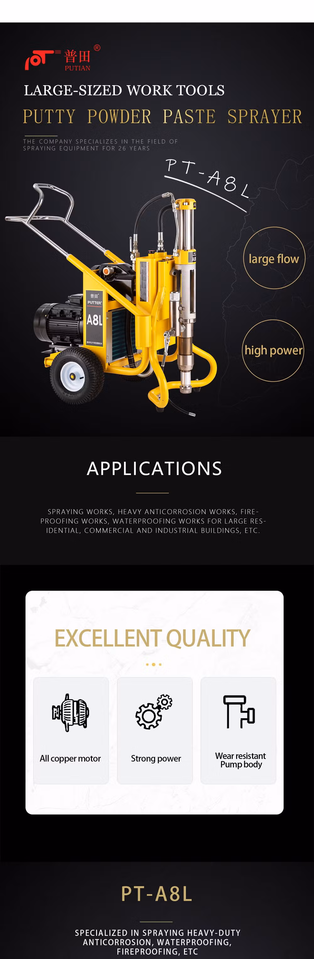 Electric Hydraulic Putty Spraying Machine Putty Powder Paint