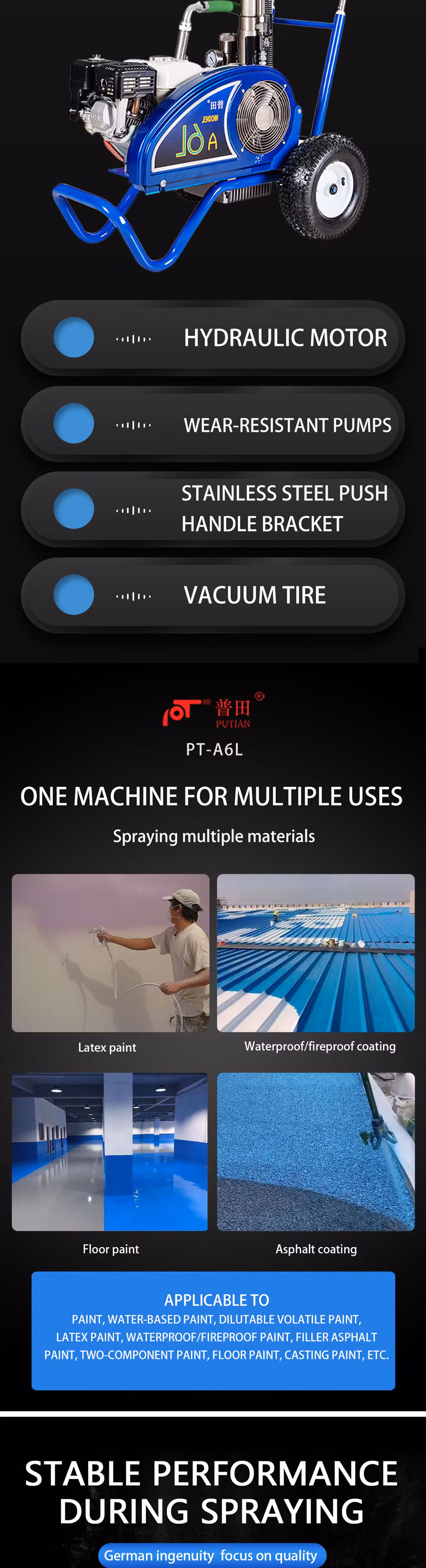 High-Power Hydraulic Putty Spraying Machine Is Used for Wall Spraying and Distributing.
